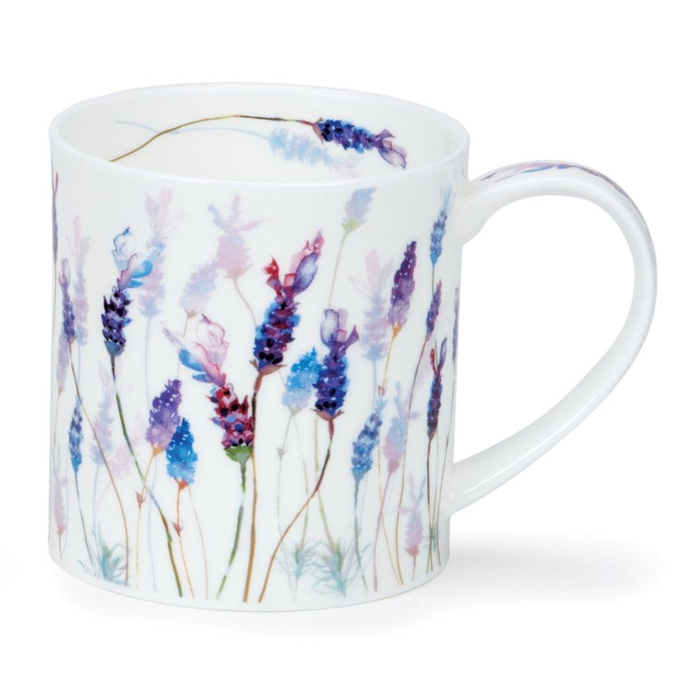 Fine bone china Dunoon Orkney Floral Breeze mug - Lavender. Handmade in England.