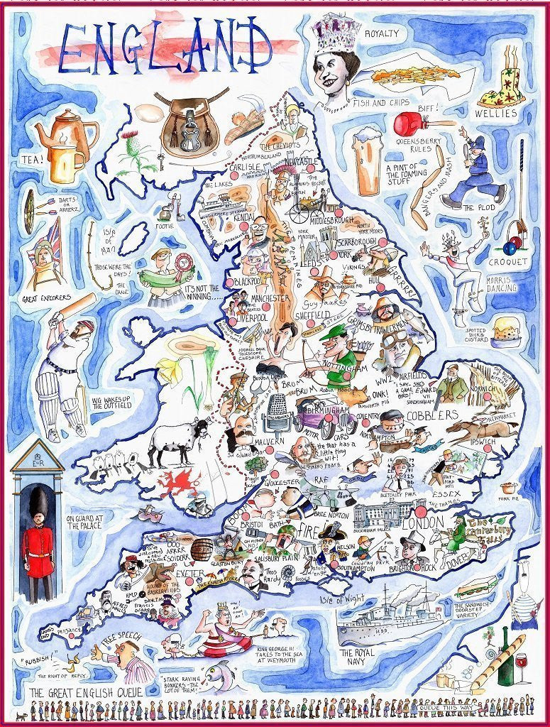 Map of England 1000 Piece Jigsaw Puzzle.