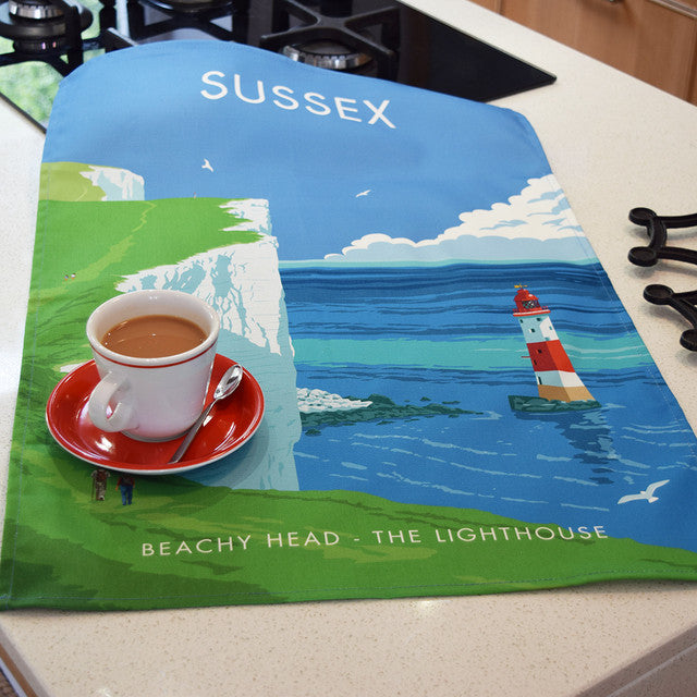 Sussex Beachy Head Tea Towel by Town Towels.