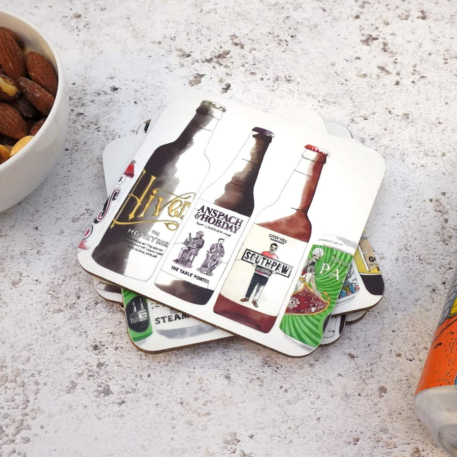Craft Beer Coasters by Corinne Alexander.