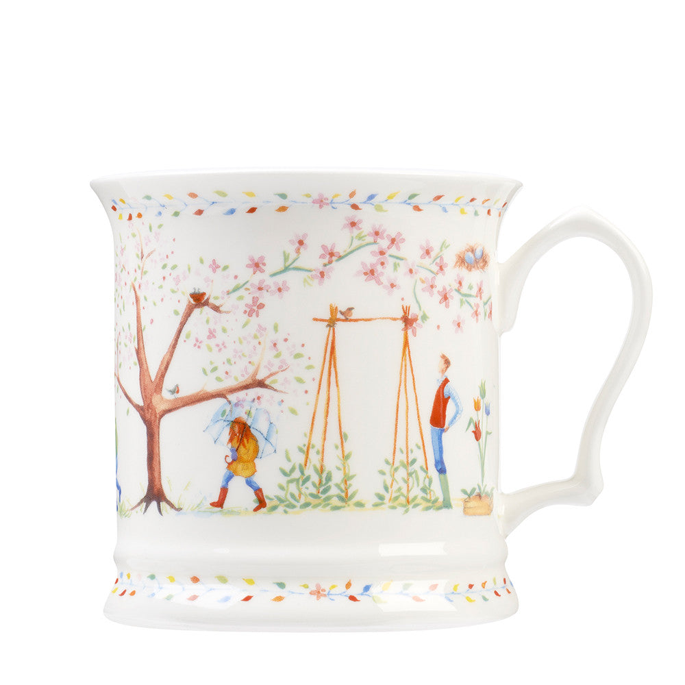 English Tankard Mug - Spring by Jane Abbot designs.