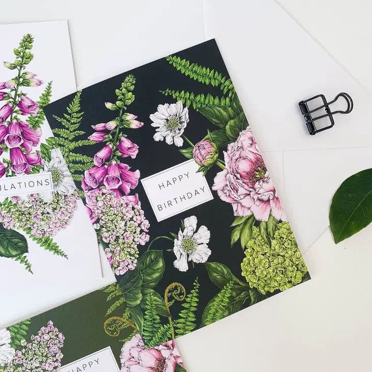 Summer Garden "Happy Birthday" Greeting Card