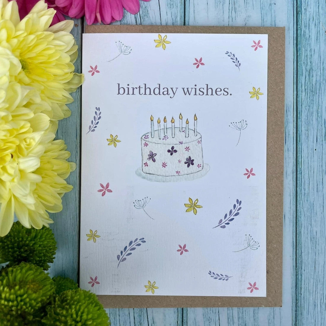 Birthday Wishes Greetings Eco Card by Jen Winnett 