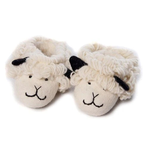 Little Lamb Felted Baby Booties by Amica Felt.
