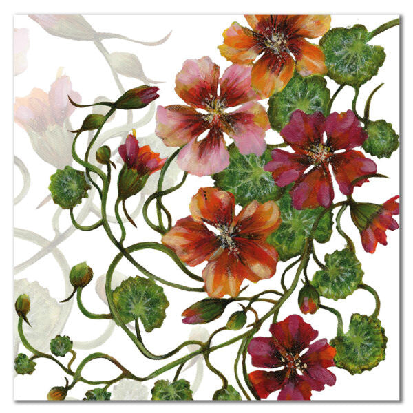 Nasturtiums Greetings Card by Emma Ball.
