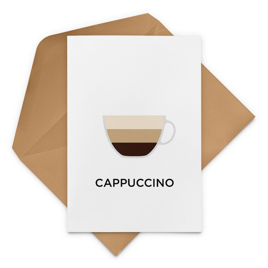 Cappuccino Coffee Card from Everlong Print Co. Made in England