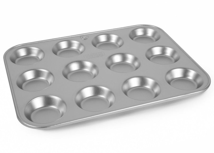 12 x 9 Inch Twelve Hole Tart Tray from Silverwood Bakeware. Handmade in the UK.