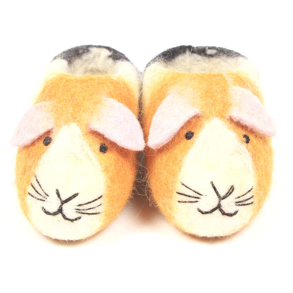 Guinea Pig Felted Baby Booties by Amica Felt.