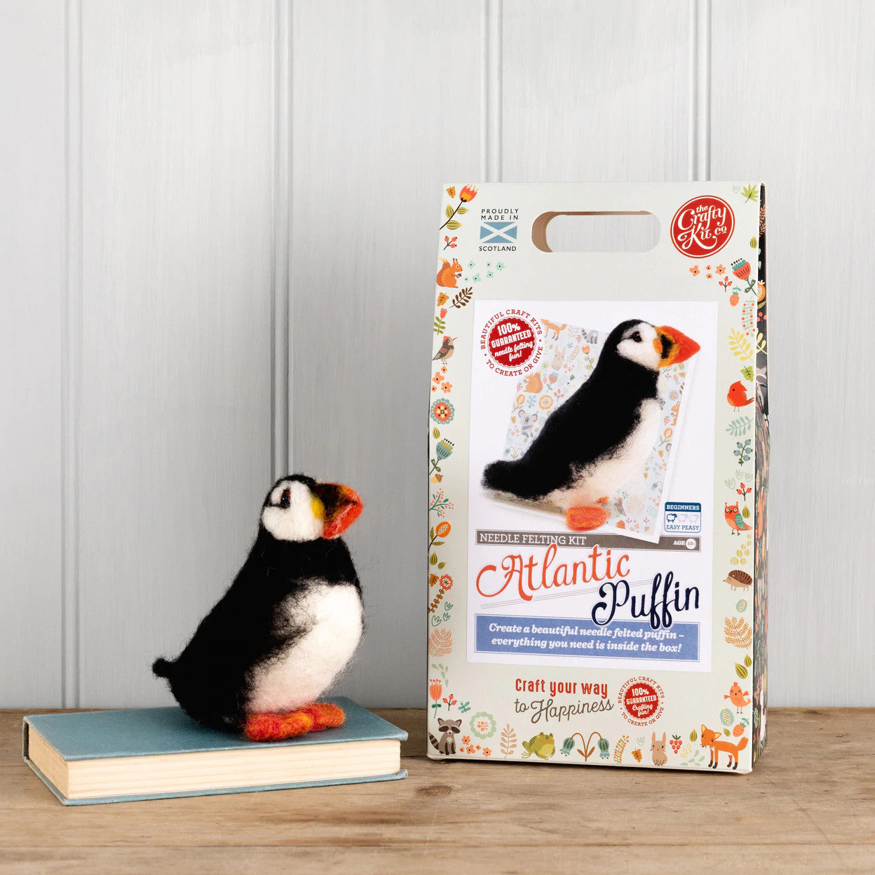 British Birds - Atlantic Puffin Needle Felting Kit from The Crafty Kit Co. Made in Scotland