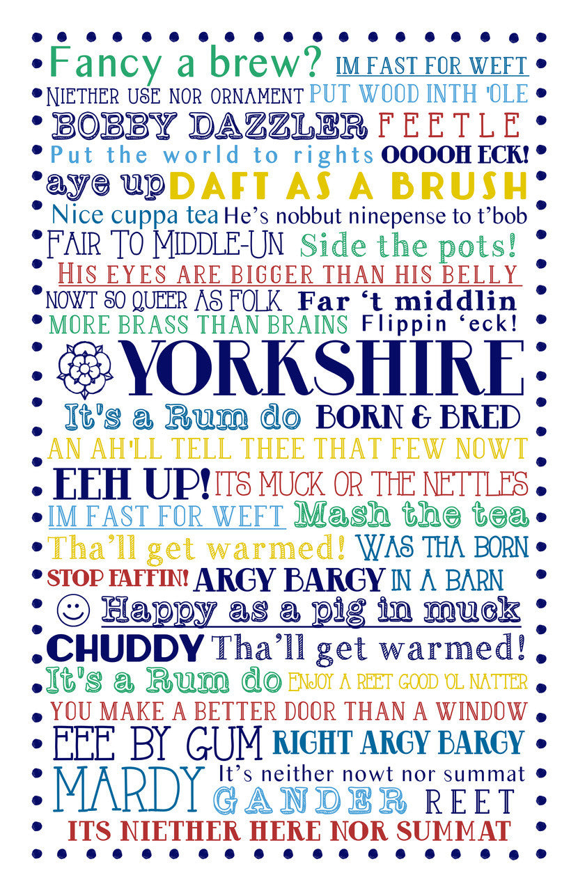 Yorkshire Born & Bred Ulster Weavers 100% cotton Tea towel.