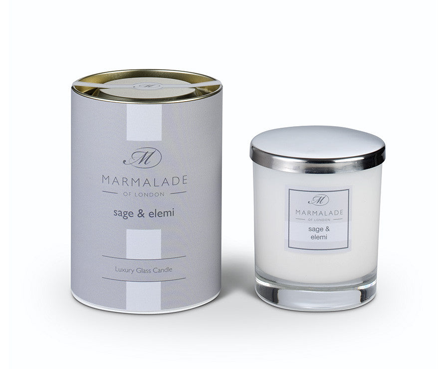 Sage and Elemi Glass Candle by Marmalade of London