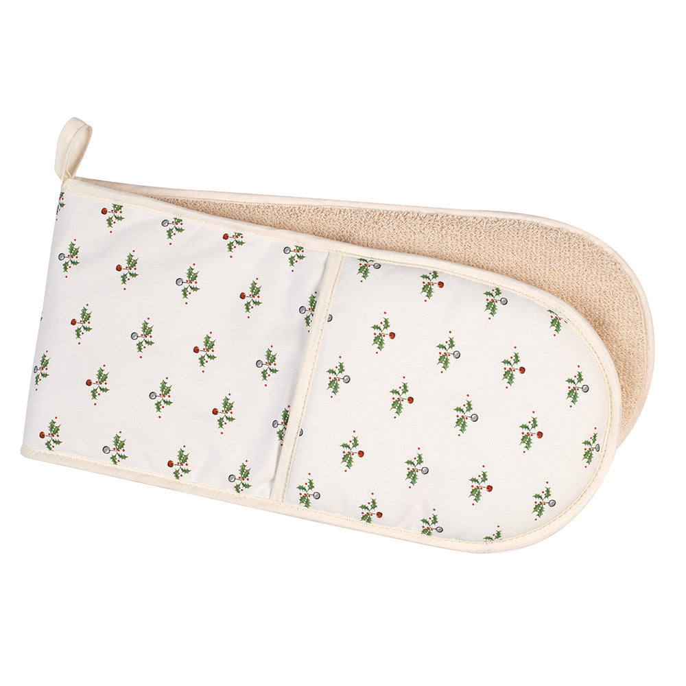 Holly and Berry Double Oven Glove by Jane Abbott
