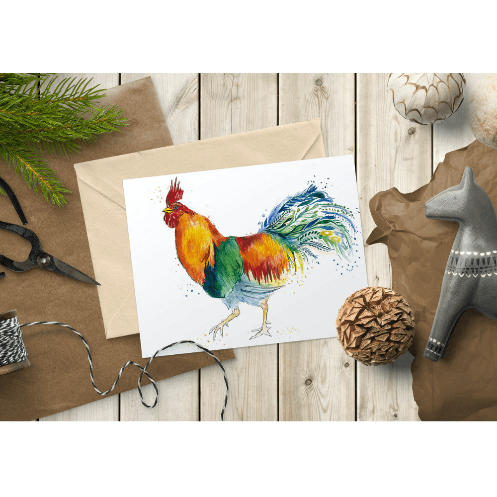 Reggie the Rooster Greetings Eco Card by Jen Winnett