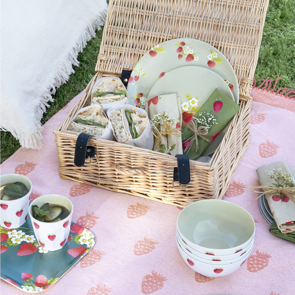 Strawberries Melamine Dinner Plate by Sophie Allport.