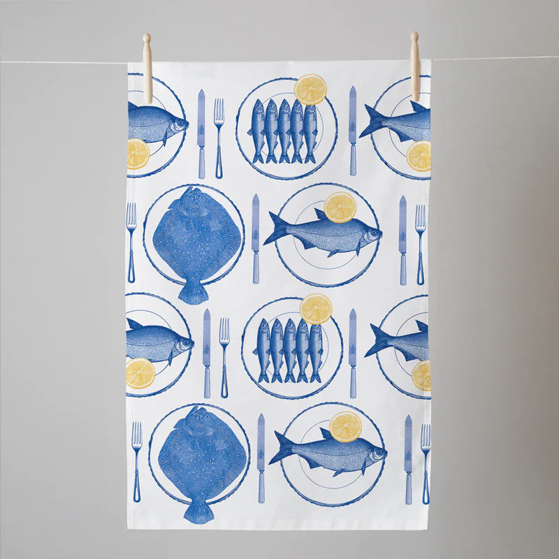 Thornback & Peel Fish Supper  100% Cotton Tea Towel