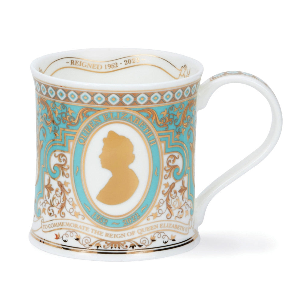 Wessex The Life & Reign of Queen Elizabeth II Gold Mug. Handmade in England by Dunoon.