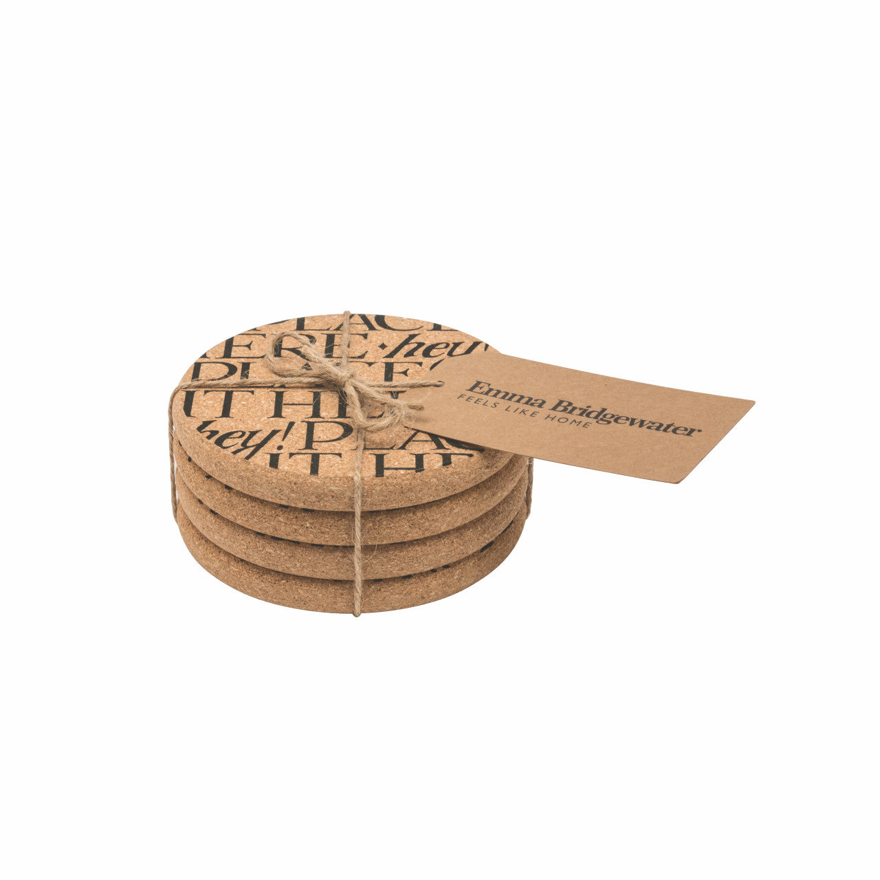Black Toast Set of 4 Cork Coasters