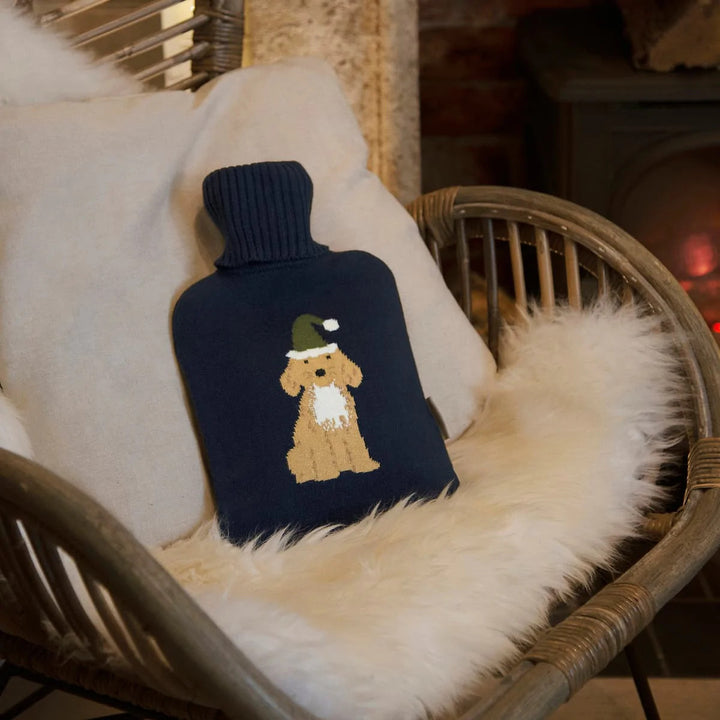 Christmas Dogs Knitted Statement Hot Water Bottle