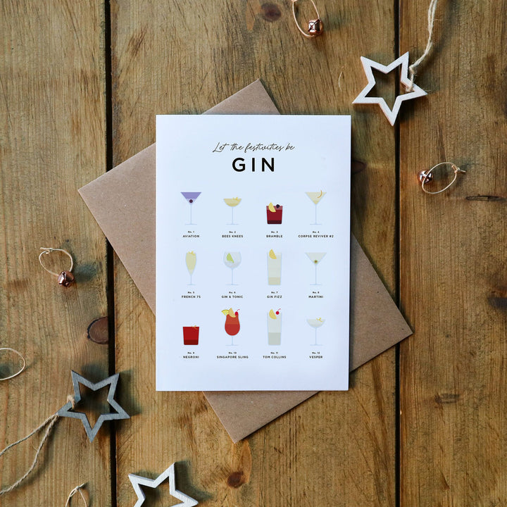 Let The Festivities Be Gin - Framed by Everlong Print Co.