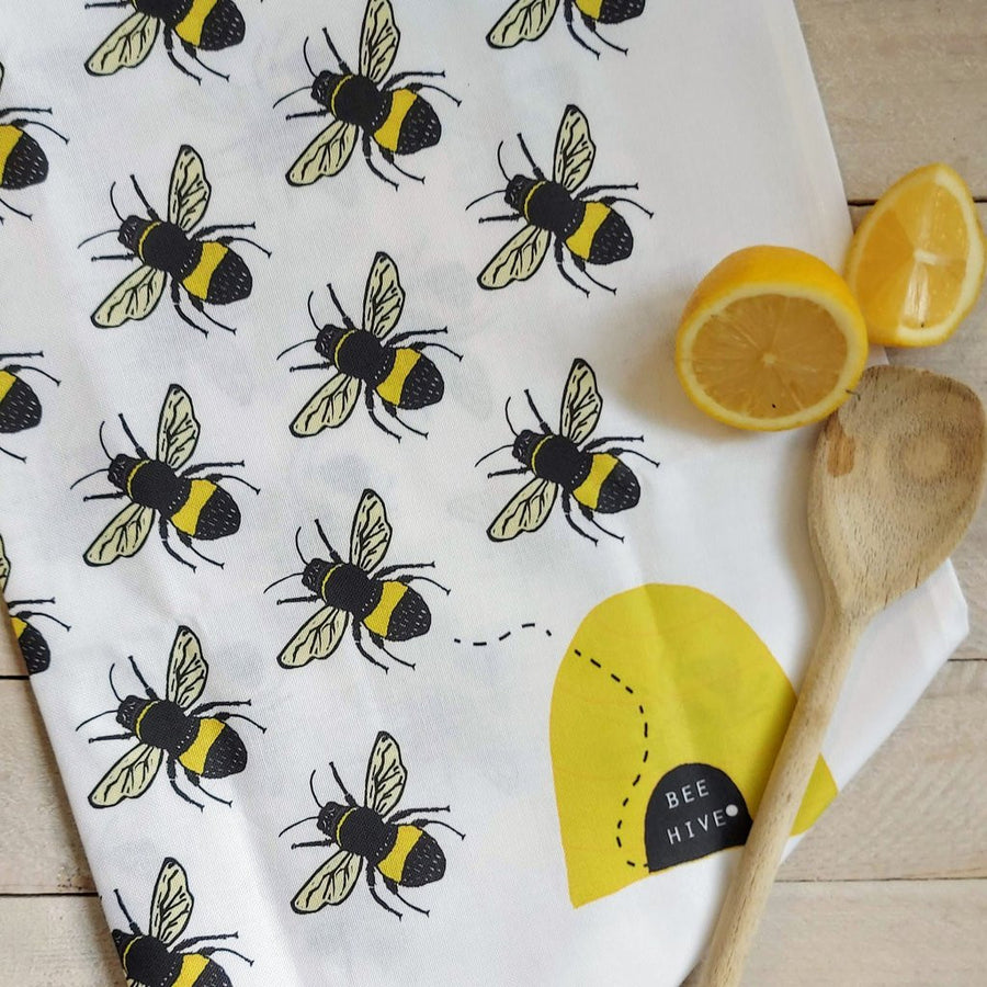 Bee Hive Tea Towel from Lucky Lobster Art