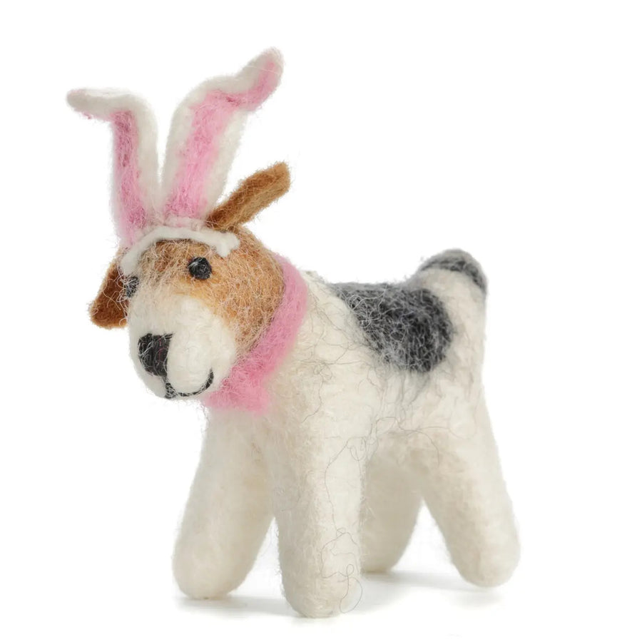 Bunny Earred Fox Terrier Felt Decoration by Amica Felt