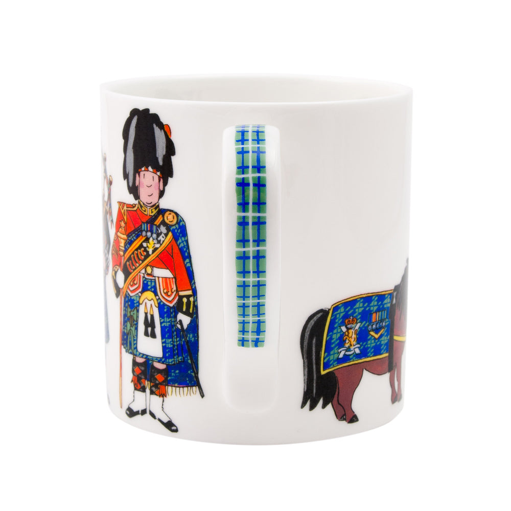 Alison Gardiner Bone China Scottish Pipers mug boxed.