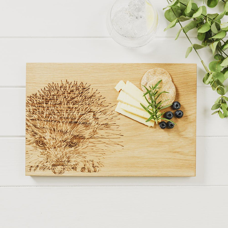 Hedgehog Oak Serving Board 12in by Selbrae.