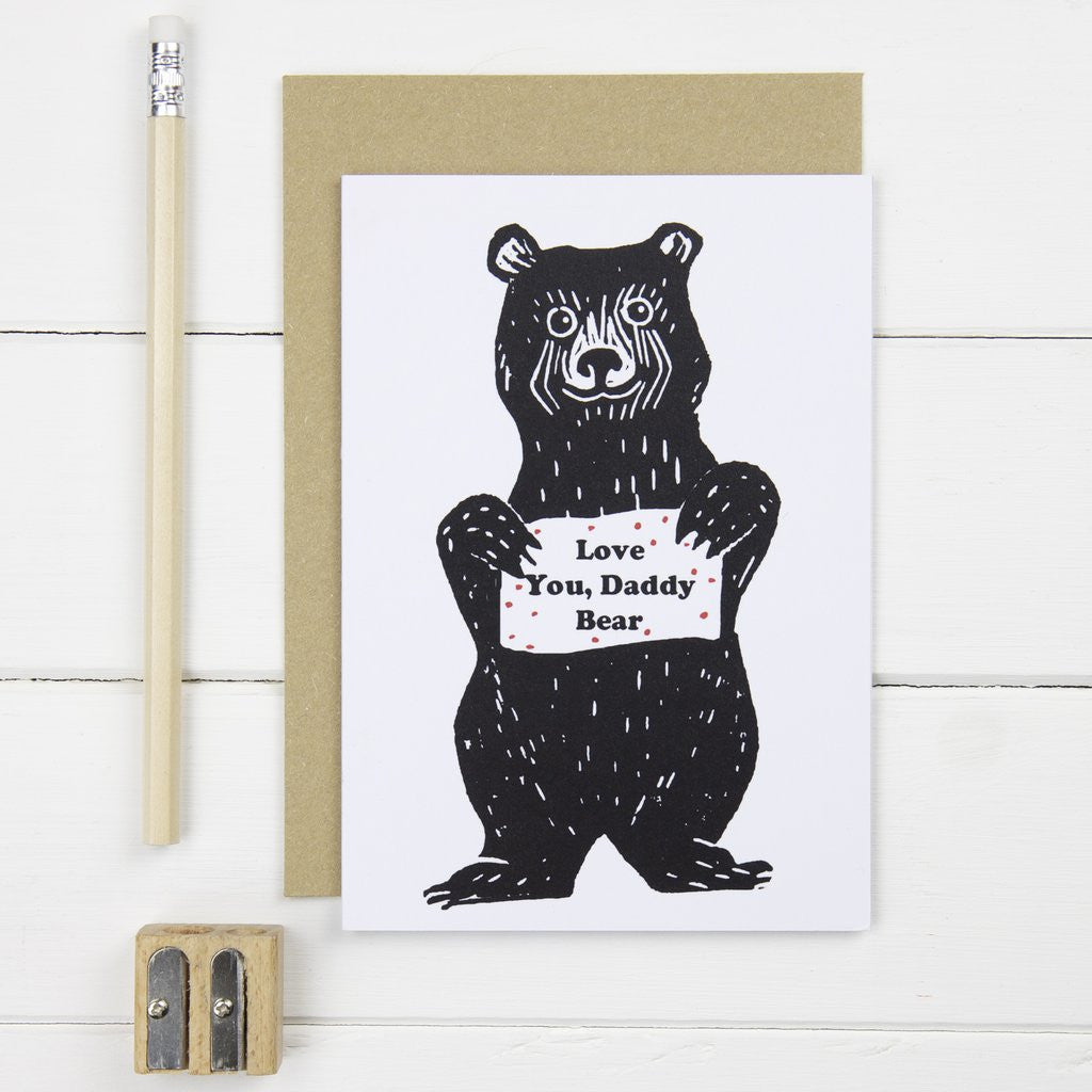 Love You Daddy Bear Card from Lucky Lobster Art