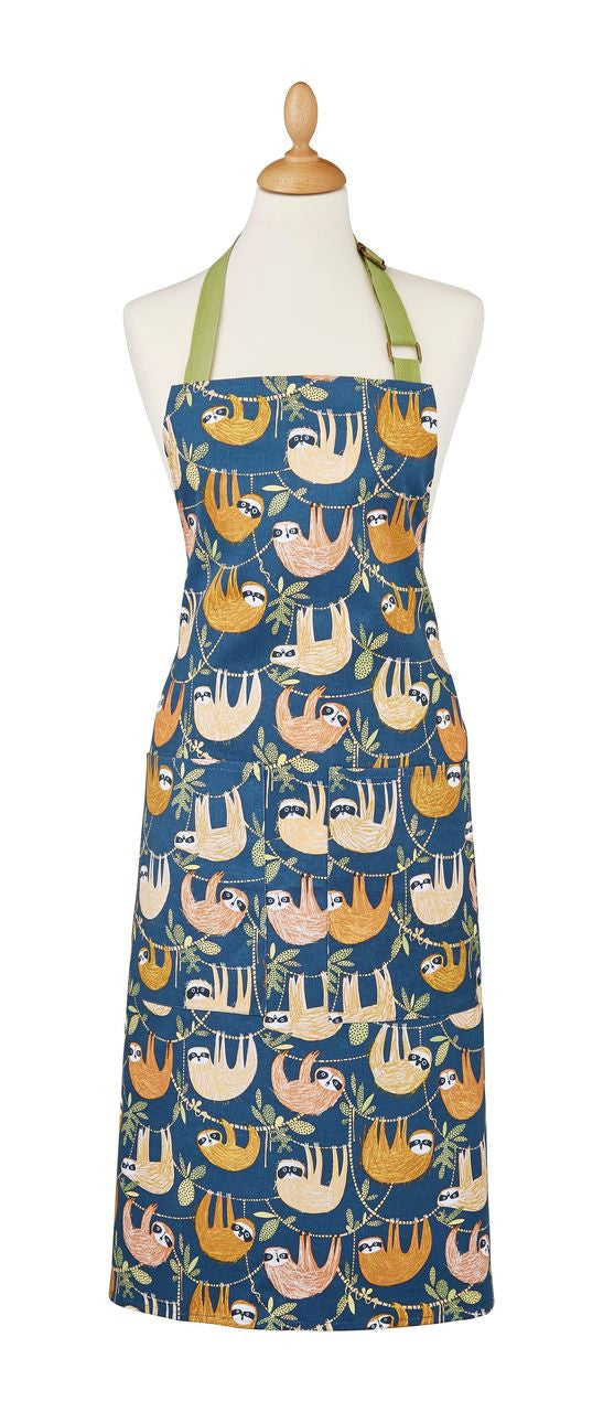 Hanging Around Cotton Apron from Ulster Weavers decorated with Sloths.