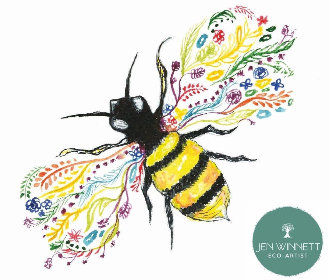 Bee Signed Art Print by Jen Winnett Artist