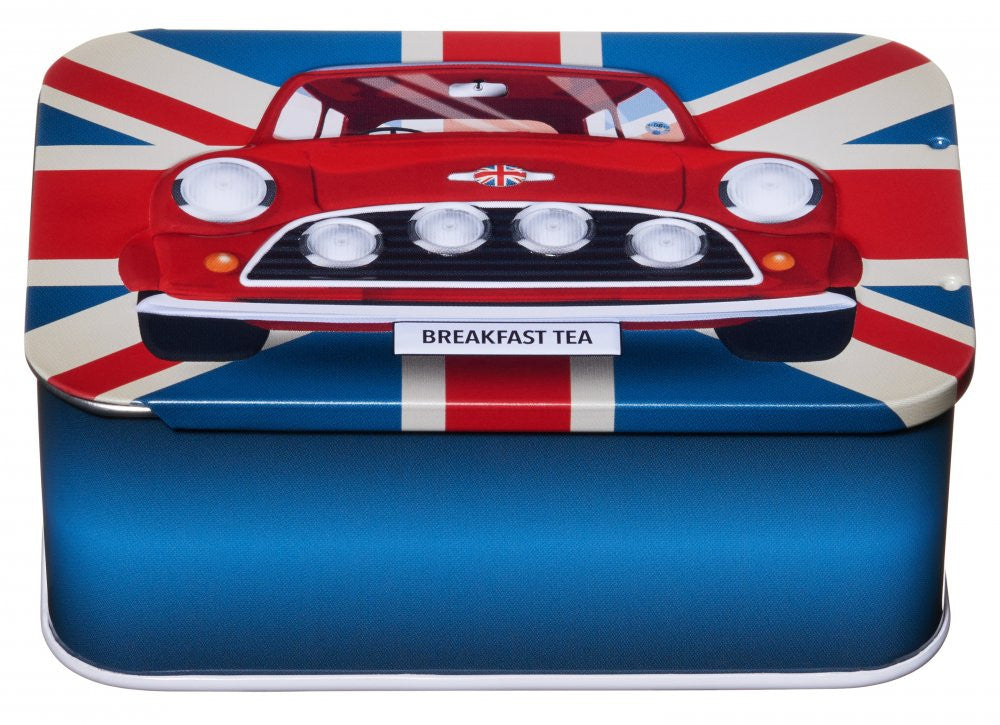 Classic Red Mini Car Union Jack Sliding Tin - 10 English Breakfast Teabags