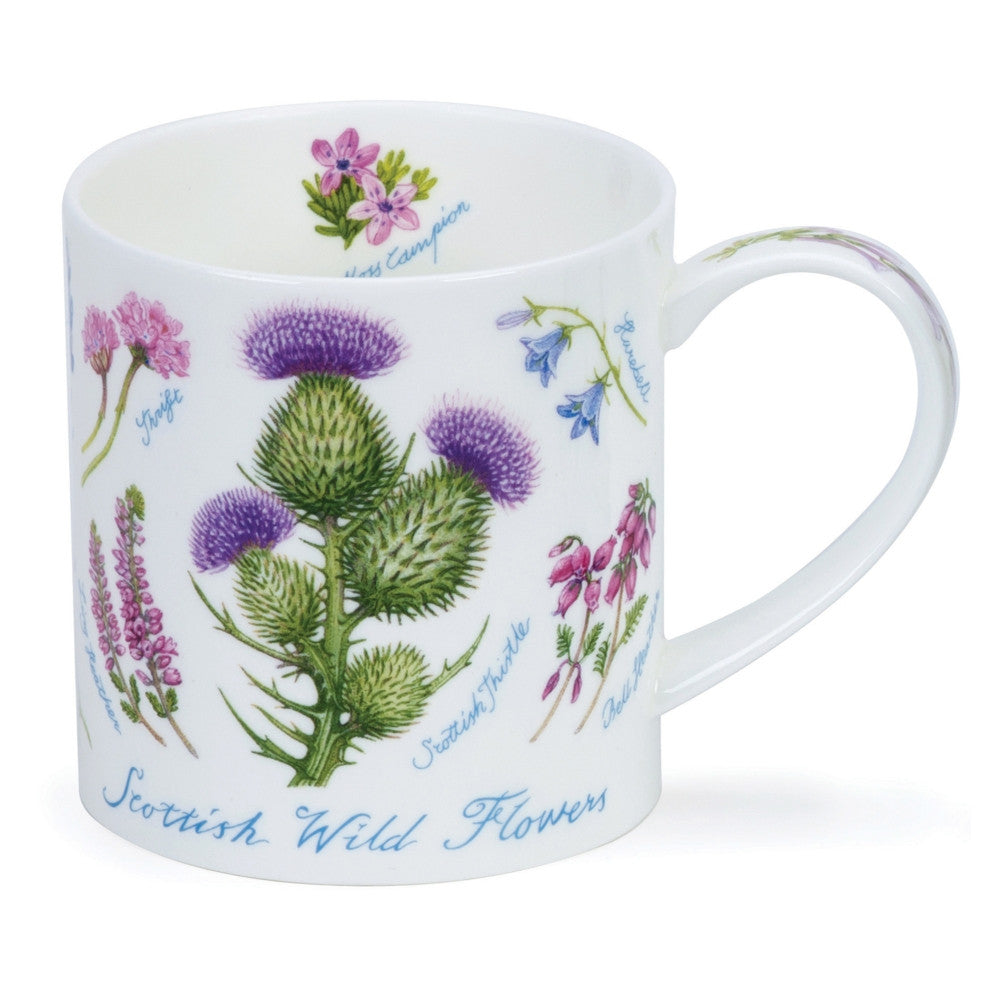 Fine bone china Dunoon Orkney Scottish Flowers mug. Handmade in England.