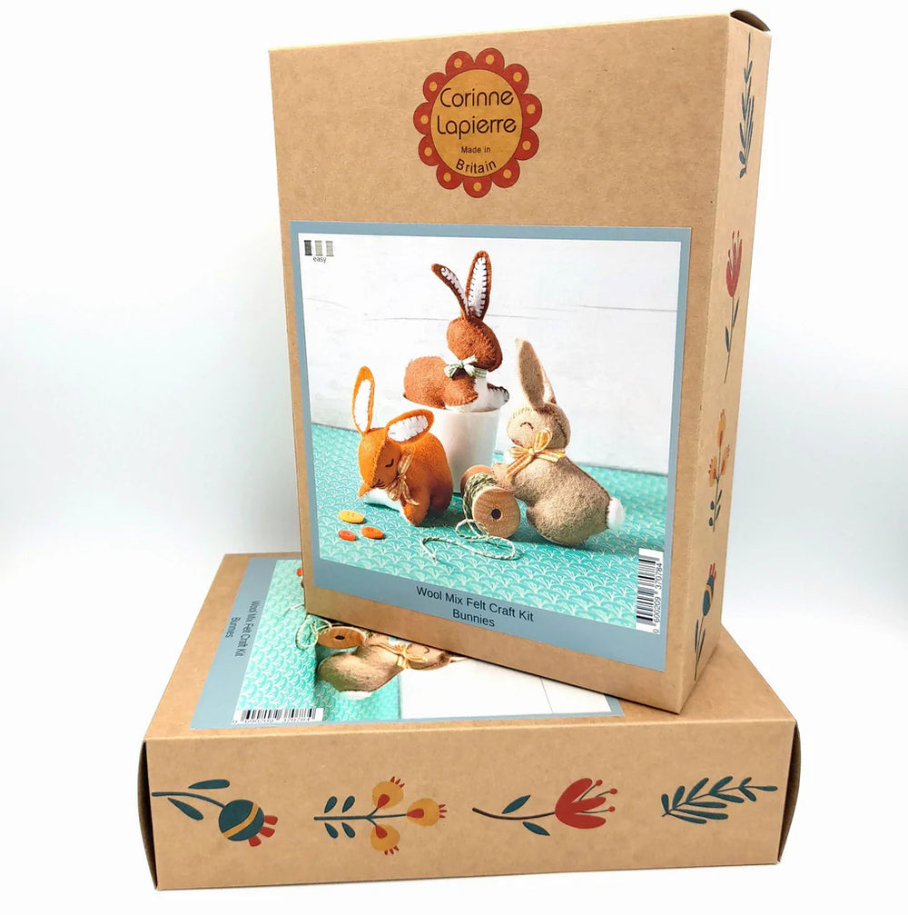 Bunnies Wool Mix Felt Craft Kit by Corinne Lapierre