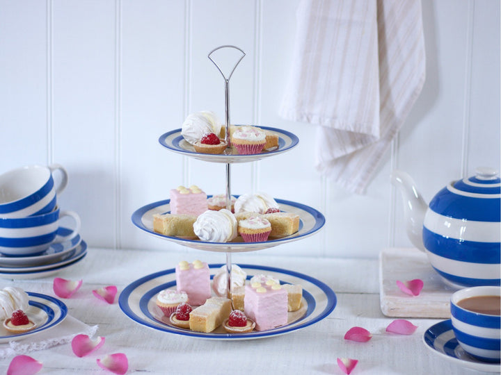 Cornishware Three-Tier Cake Stand - blue