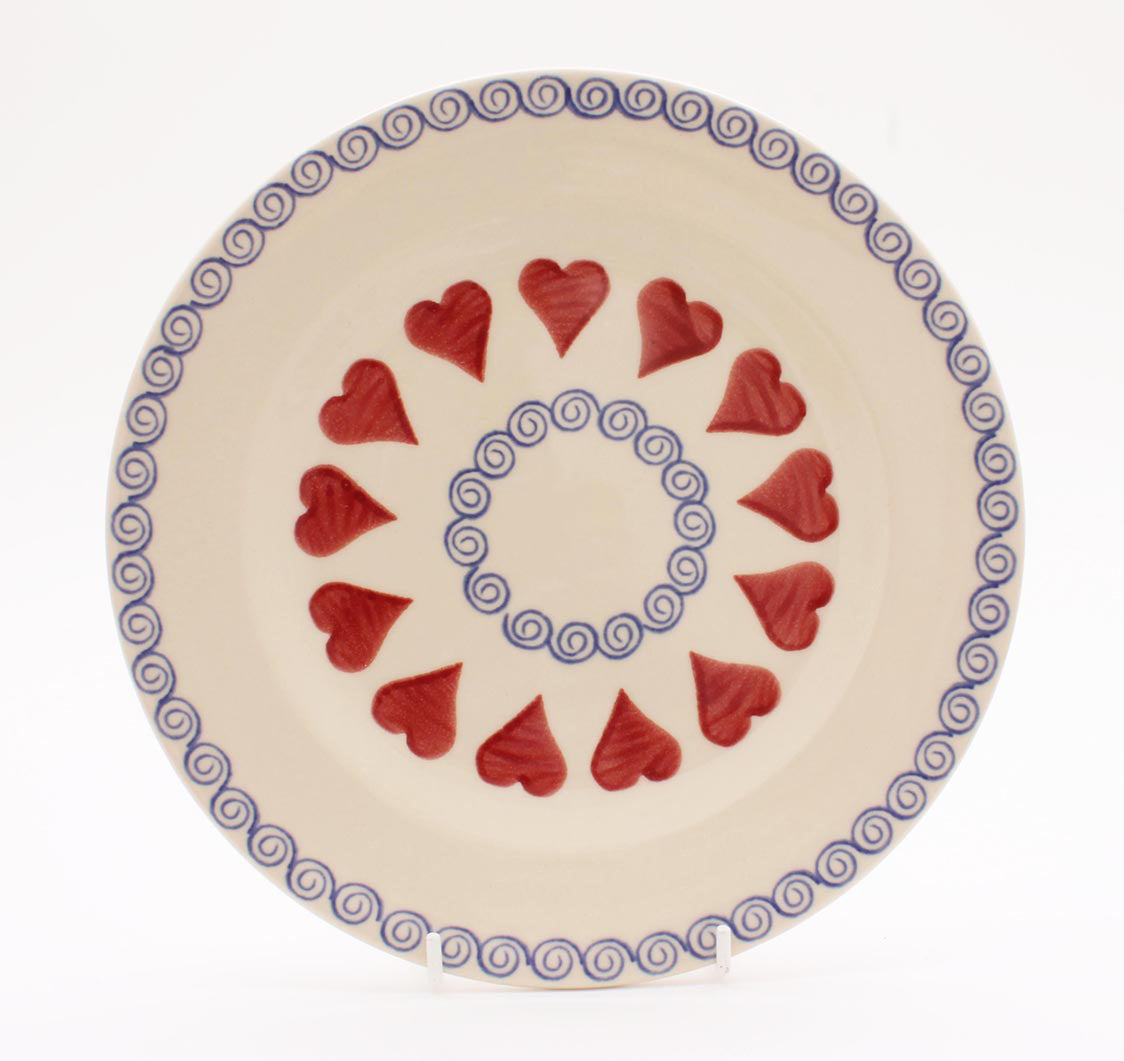 Brixton Pottery Hearts handmade pottery 9 inch side plate