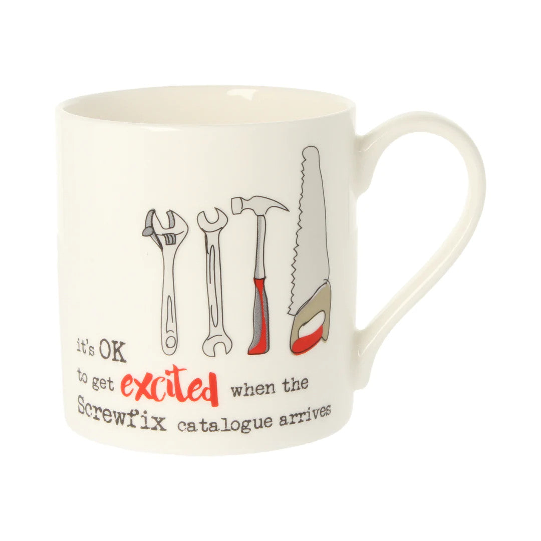 Screwfix Bone China Mug by Dandelion Stationery