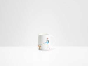 Girl and Two Dogs Mug Bone China Mug by Helen Beard.