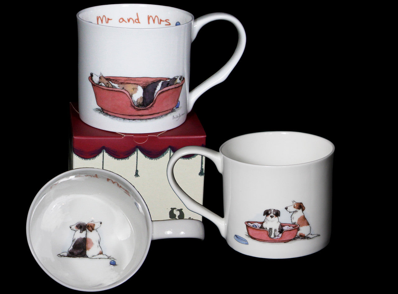 Mr & Mrs Bone China mug by artist Anita Jeram.