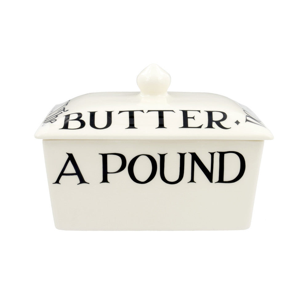 Emma Bridgewater handmade pottery Black Toast small butter dish.