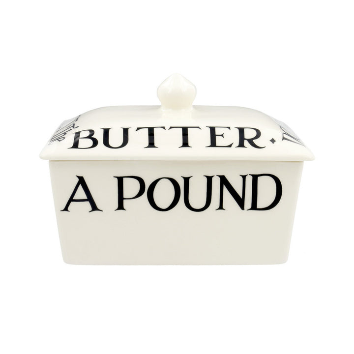 Emma Bridgewater handmade pottery Black Toast small butter dish.
