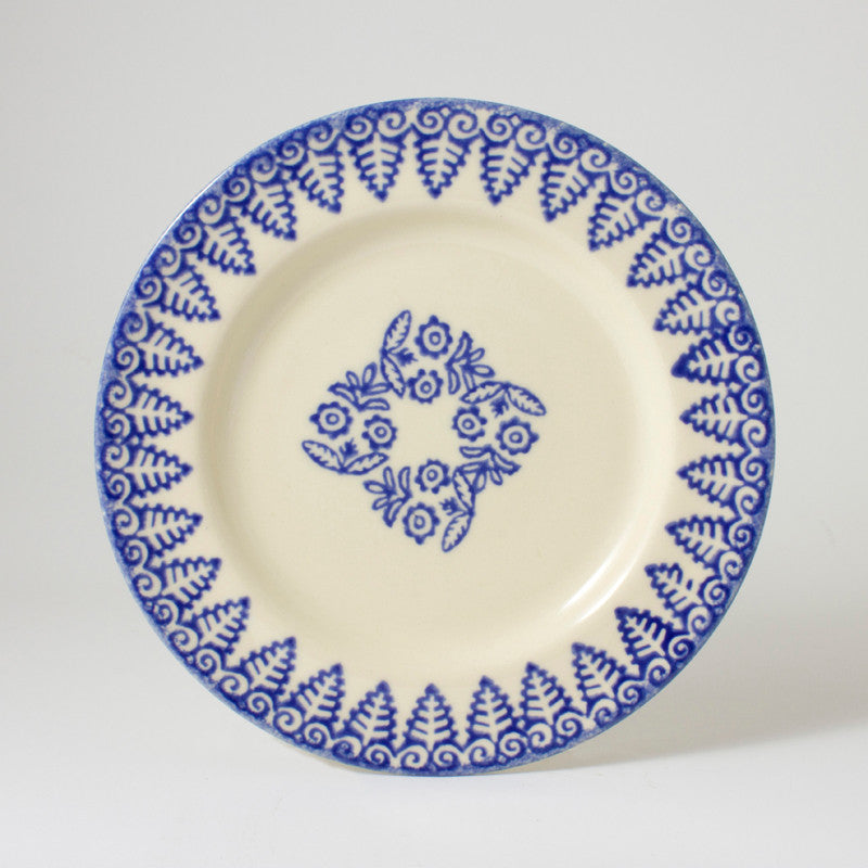 Brixton Pottery Lacey Blue handmade pottery 7 inch side plate
