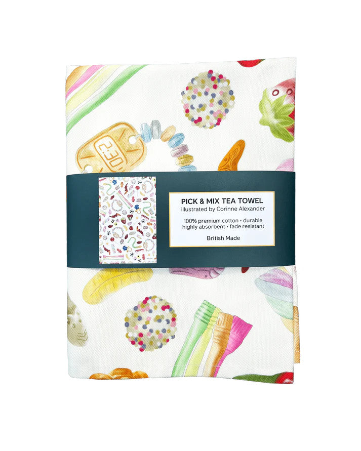 Pick & Mix Tea Towel by Corinne Alexander.