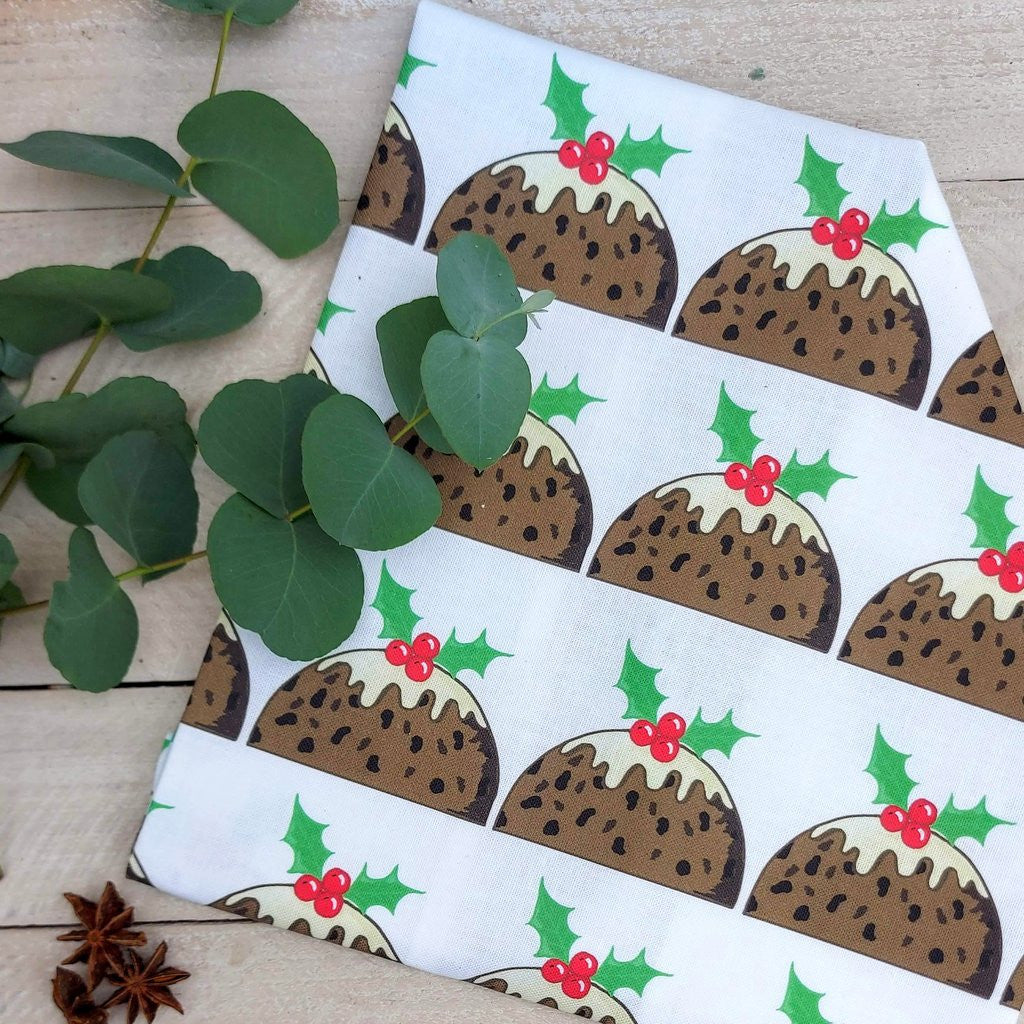 Christmas Pudding Tea Towel from Lucky Lobster Art