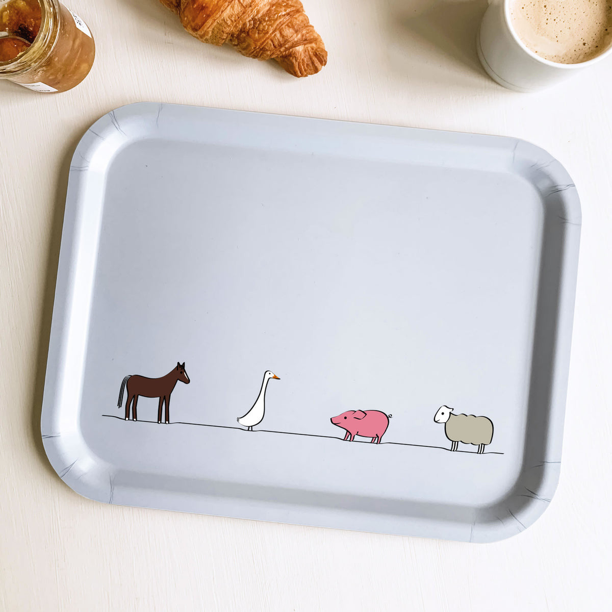 Farm Collection Birch Wood Tray by Jin Designs.