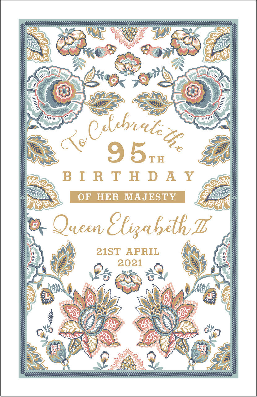 100% Cotton tea towel by Ulster Weavers to celebrate The Queen's 95th Birthday
