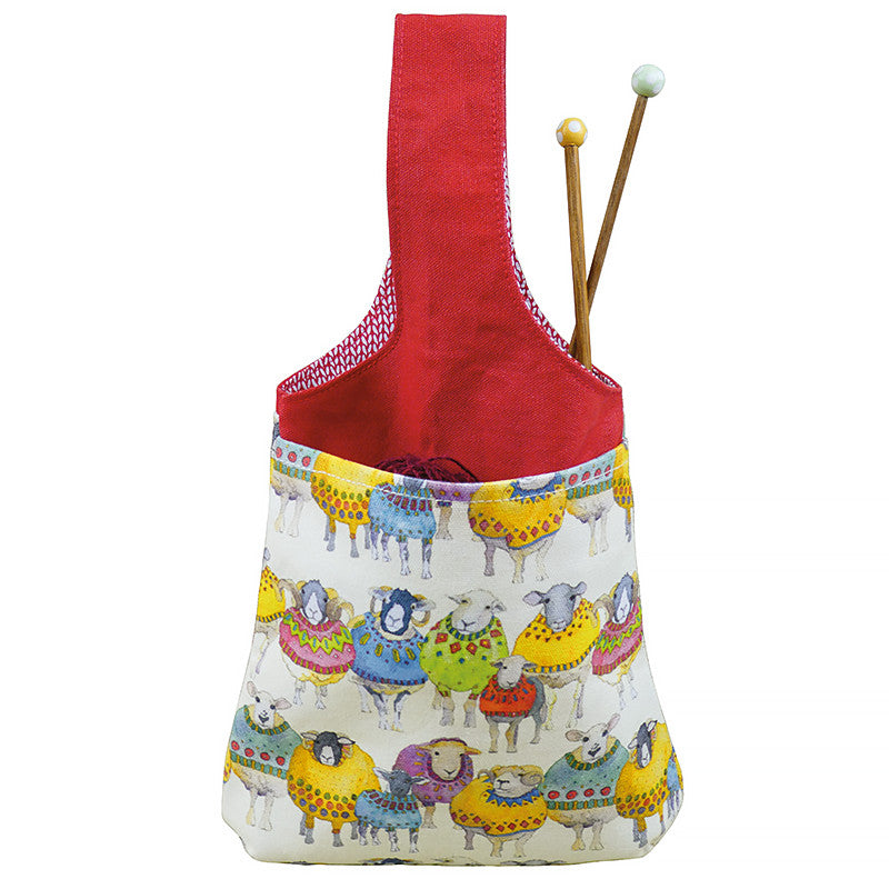 Sheep in Sweaters 100% cotton Small Wrist Bag from Emma Ball.