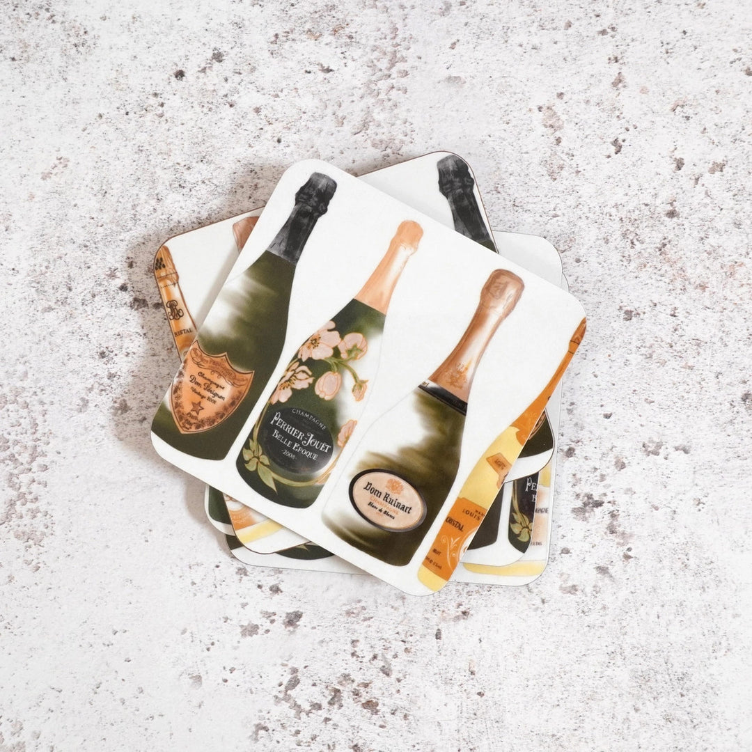 Champagne Coaster Set by Corinne Alexander
