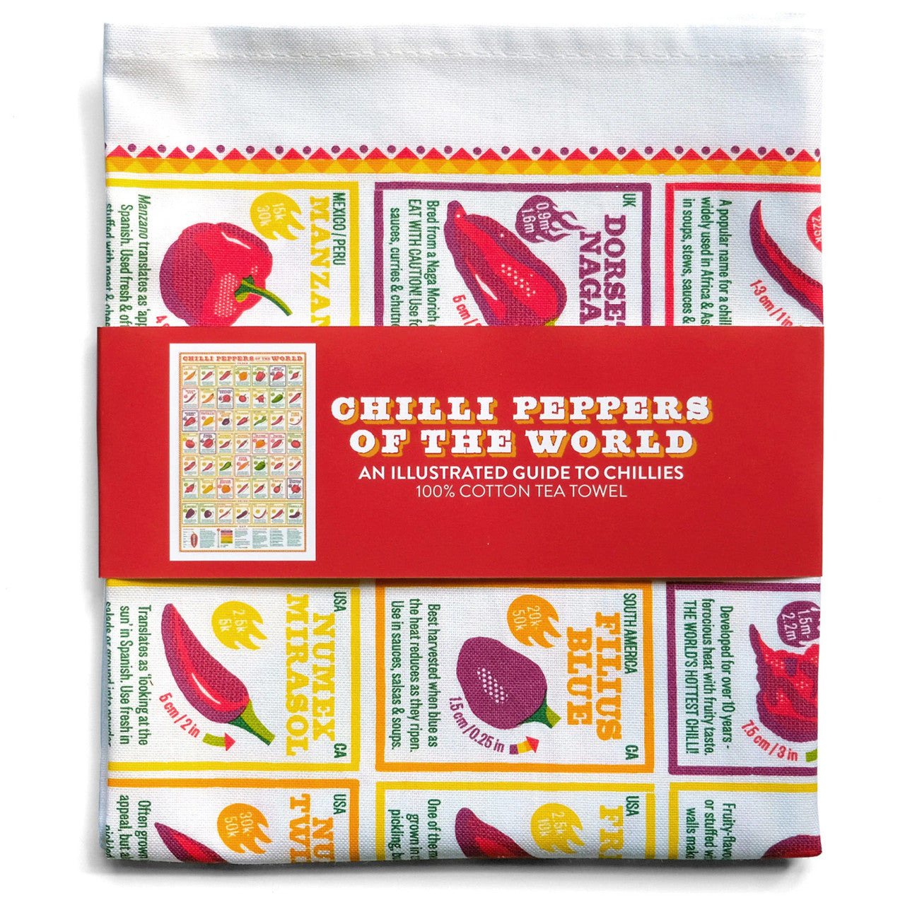 Chilli Peppers of the World Tea Towel by Stuart Gardiner.