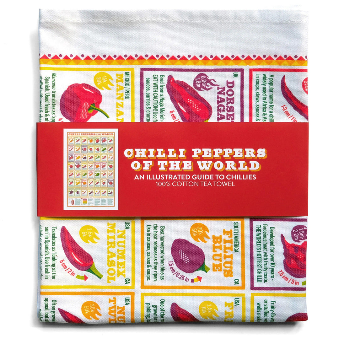 Chilli Peppers of the World Tea Towel by Stuart Gardiner.