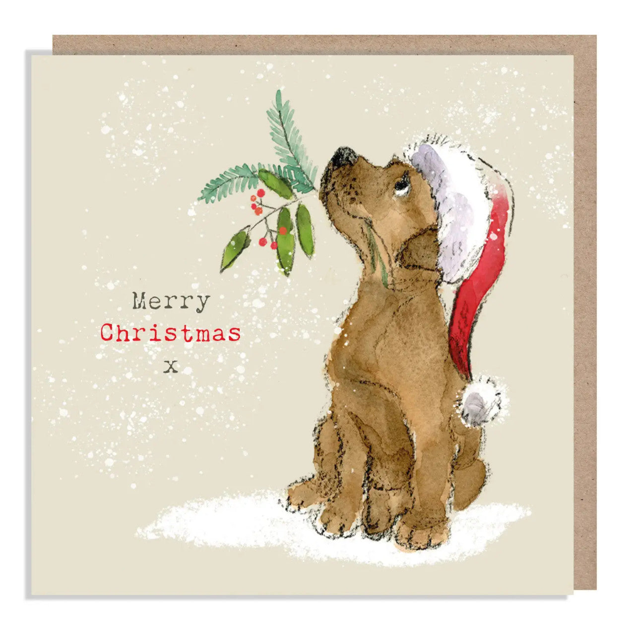 Brown Labrador Puppy Christmas Card